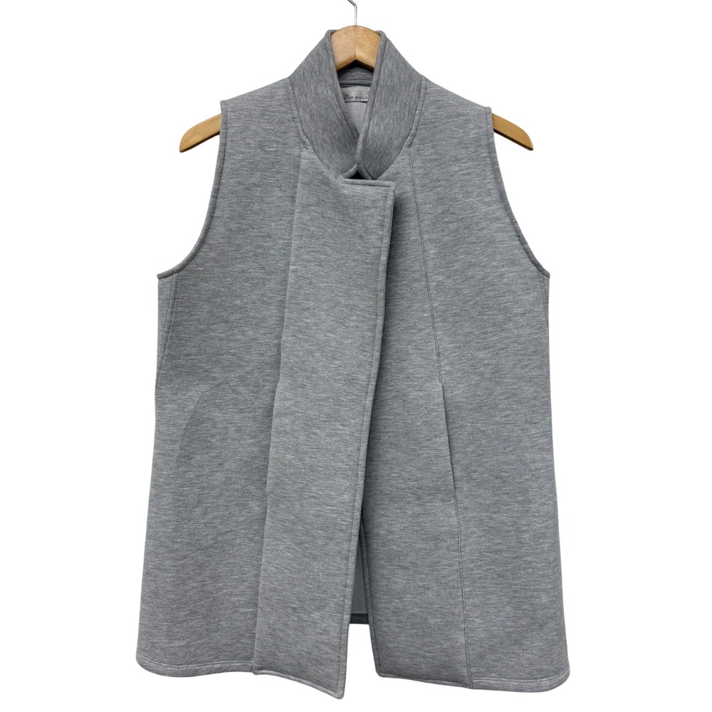 Peter Millar Womens‎ Grey Vest Size L Collar Sleeveless Wrap Front Golf Pocket